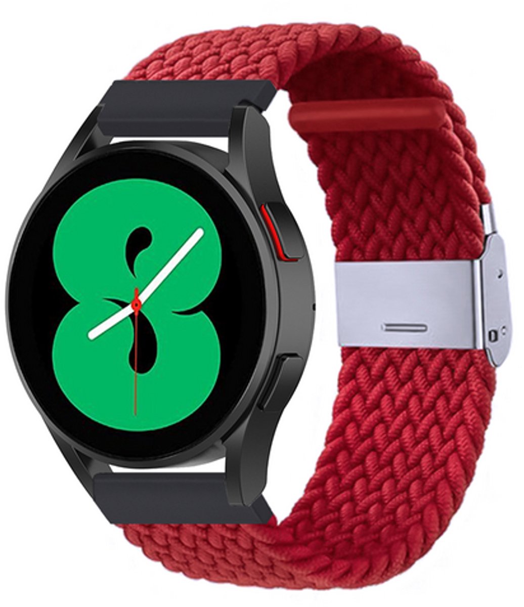 By Qubix - Braided nylon bandje - Rood - geschikt voor Huawei Watch 5 - 46mm