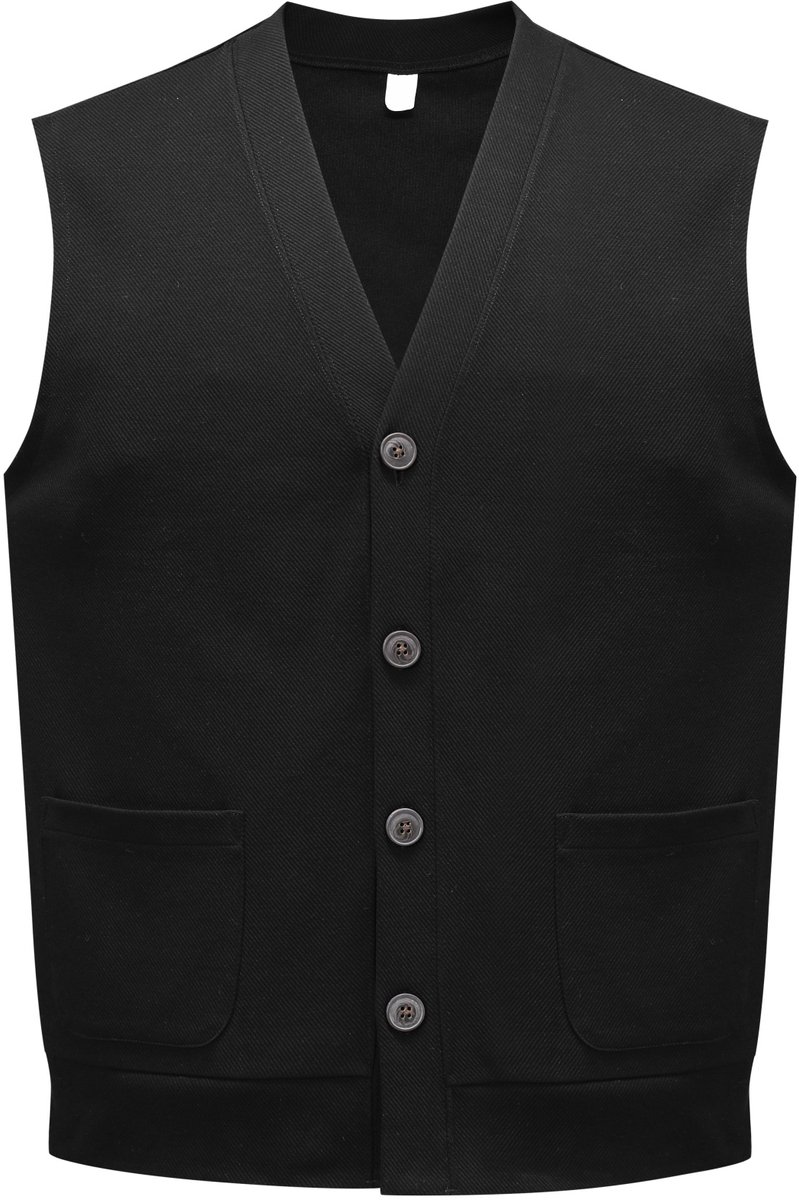 ALLTHEMEN - Heren V-Hals Vest - Enkele Knopen en Losse Pasvorm - M