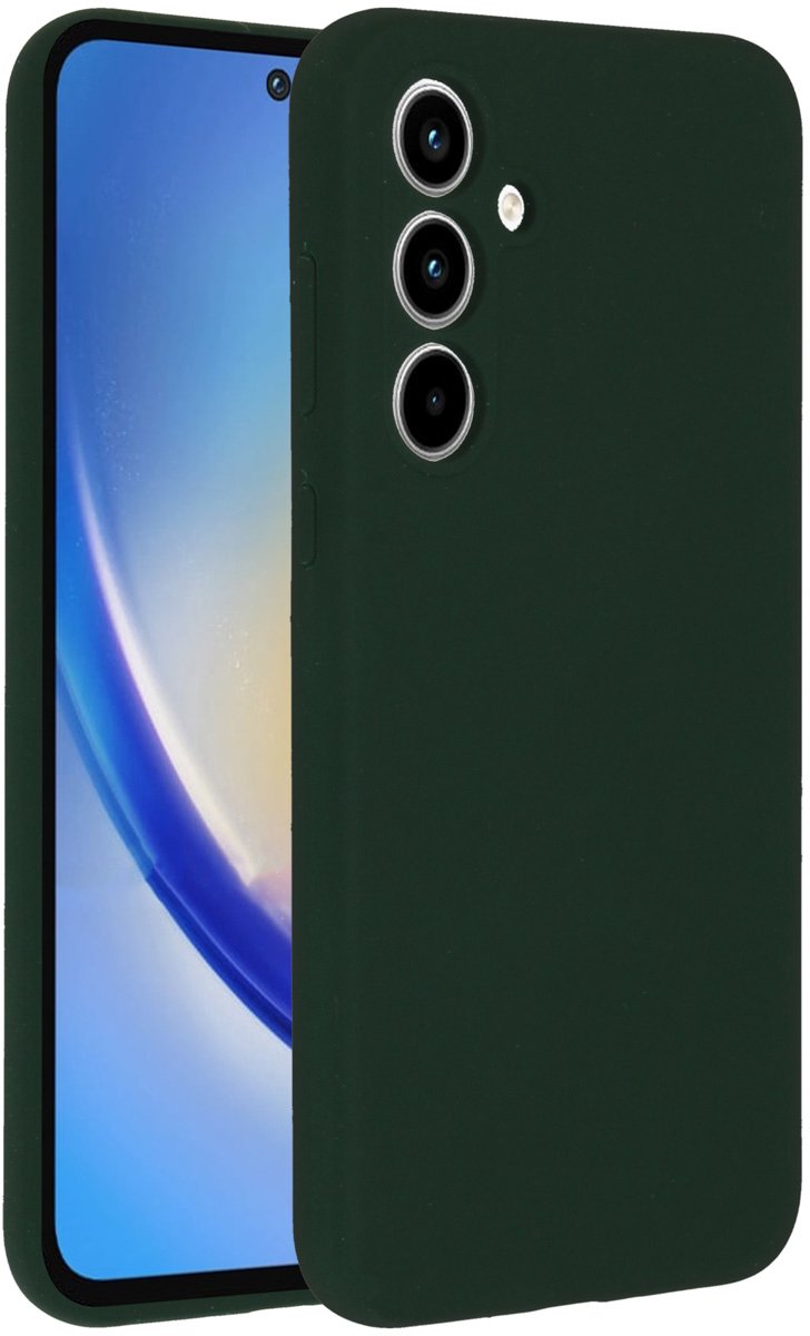 Accezz Hoesje - Geschikt voor Samsung Galaxy A35 - Liquid Silicone Backcover - Forest Green