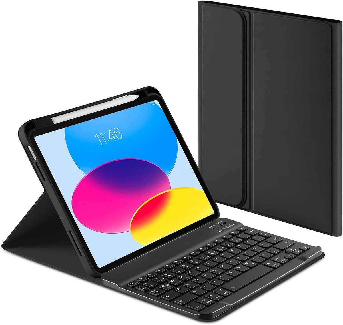 iPad 10e Generatie 10.9 inch Toetsenhoes met Bluetooth Toetsenbord en Penhouder