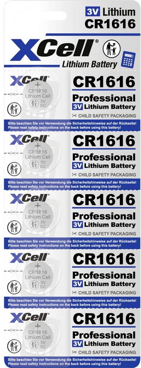 XCell Knoopcel CR1616 3 V 5 stuk(s) 50 Lithium