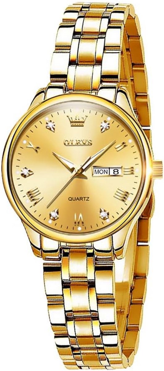 Dames Roestvrijstalen Horloge 30 mm - Krasbestendig Mineraalglas, Kwartscijferplaat, Kalender, 3 ATM Waterdicht, Vier Kleuren