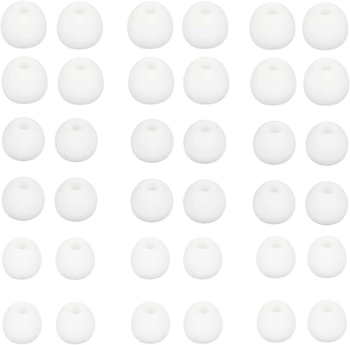 Oordopjes voor in-ear hoofdtelefoons, 36 stuks siliconen opzetstukken, comfortabel en zacht, binnendiameter 4,5-6 mm (wit)