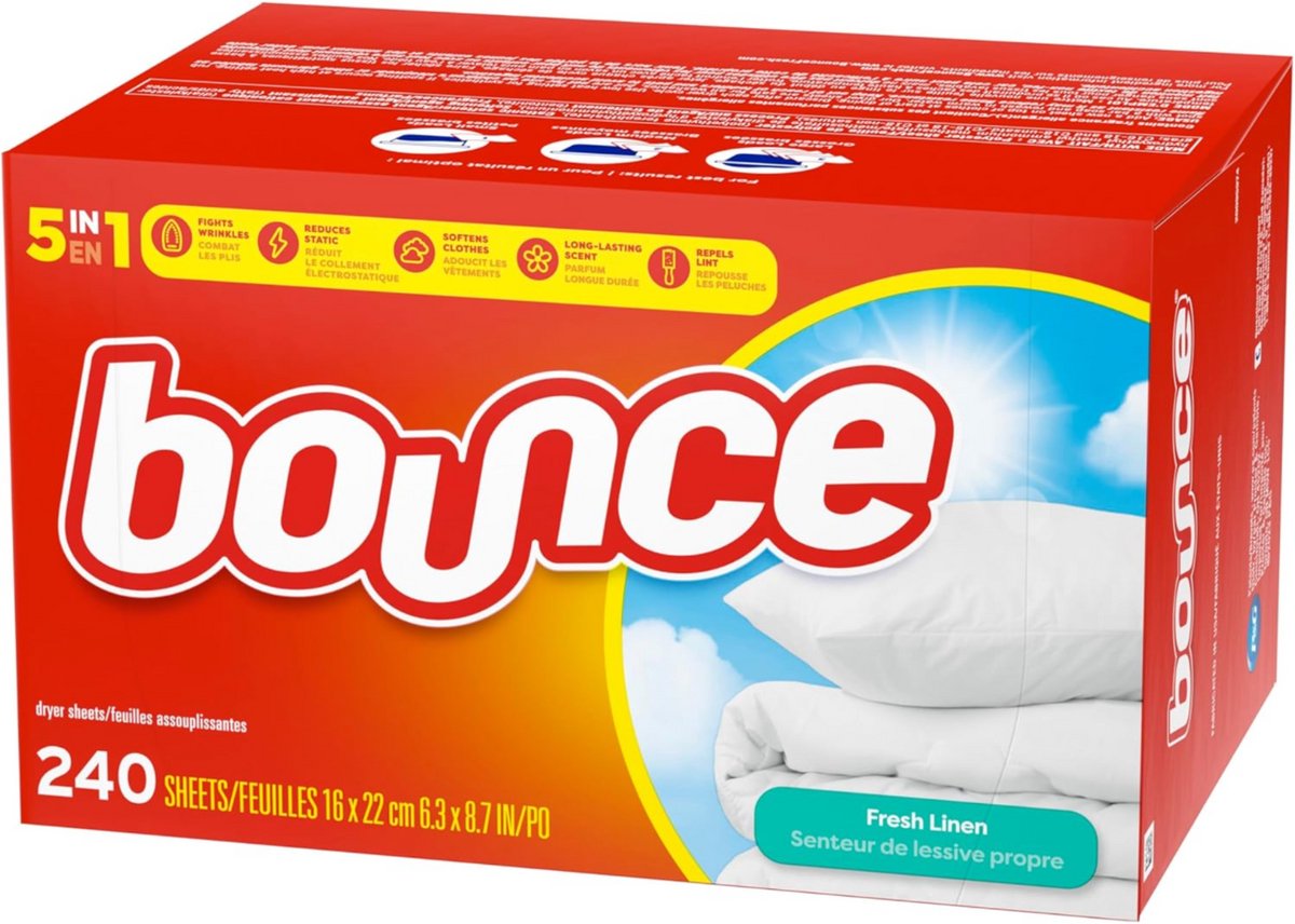 Bounce Fresh Linen - Geurige wasverzachterdoekjes - 240 stuks