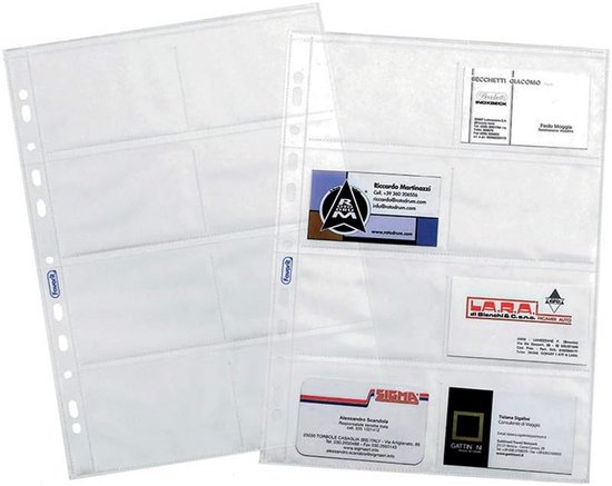 Foto: Universele instickhoezen voor visitekaartjes 8 stuks met opening duurzaam polypropyleen