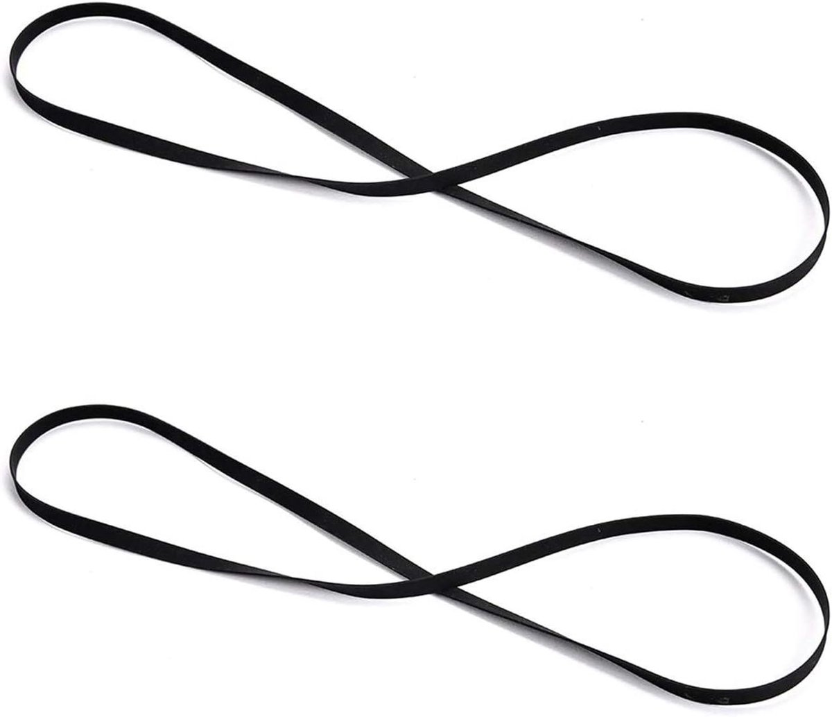 Vinyl platenspeler riemen - zwarte rubberen riem voor draaitafel, set van 2 stuks