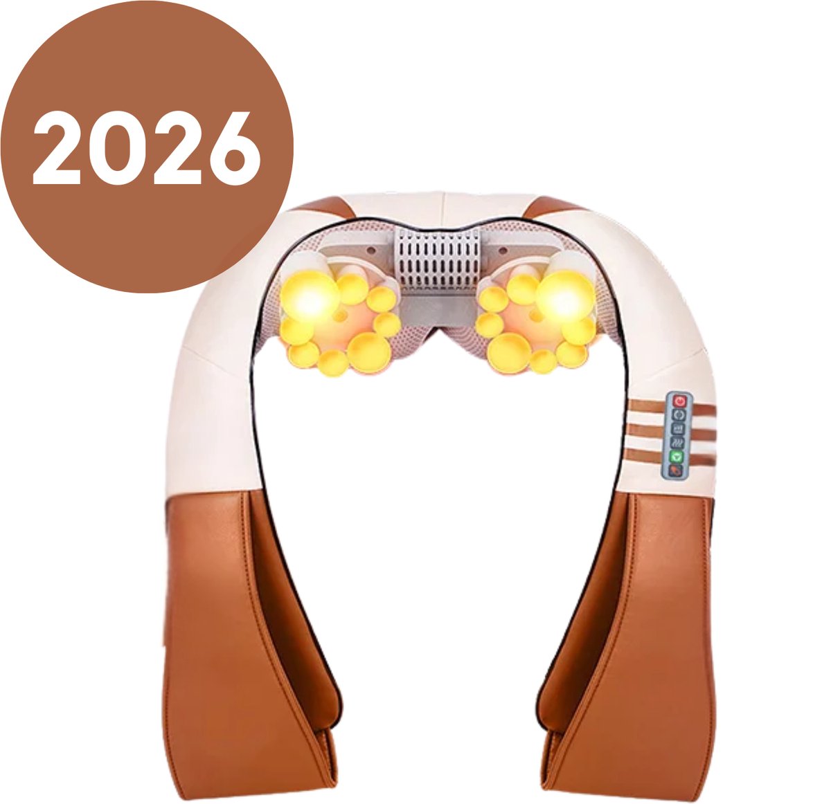 Rolu Nekmassage Apparaat – Massagekussen – Nek Massage – Shiatsu Massagekussen Verwarmd – Rug – Nek – Schouders – Armen – 12V