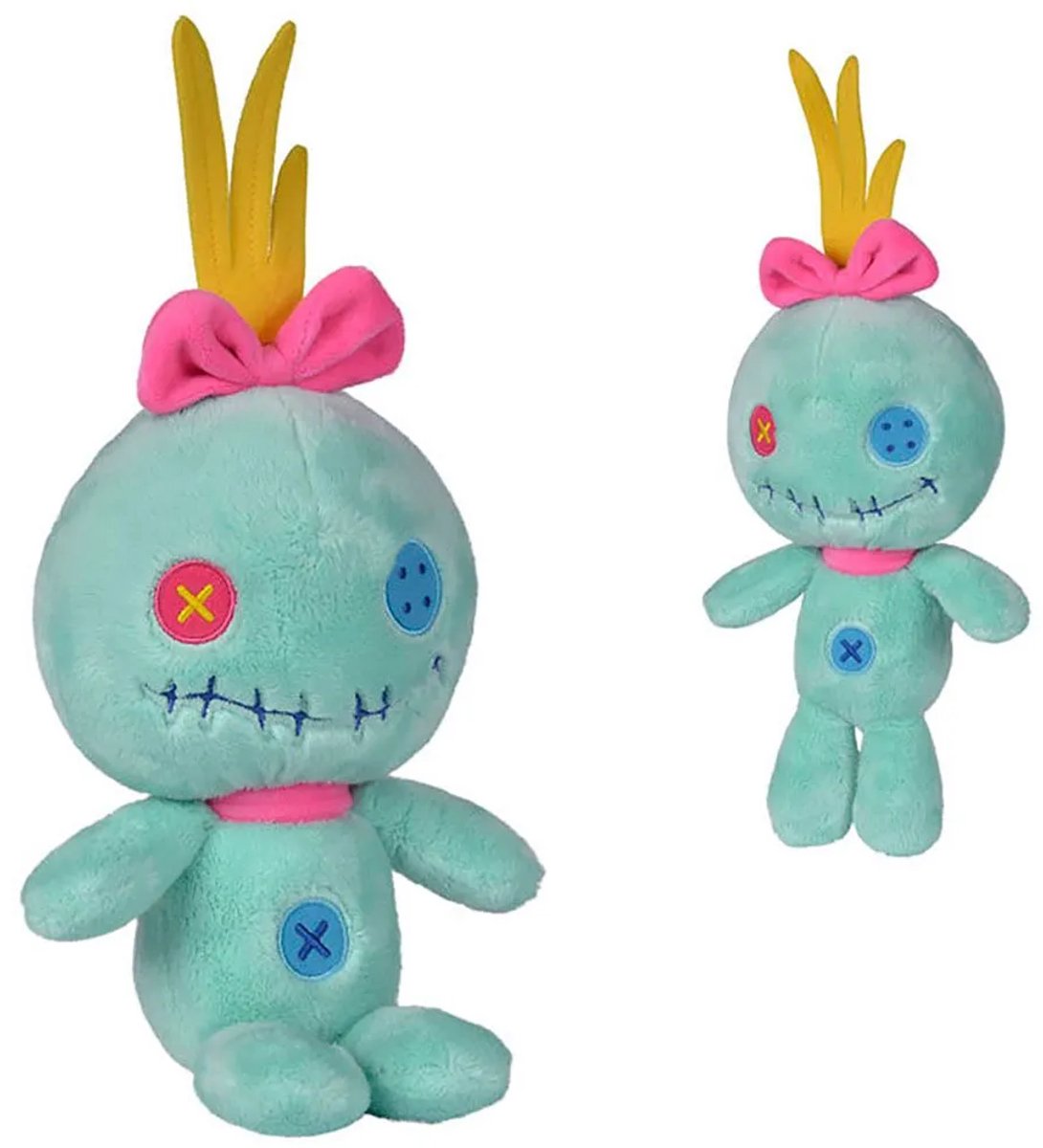 Disney Lilo en Stitch pluche Scrump - 25 cm, groen/blauw/roze/geel