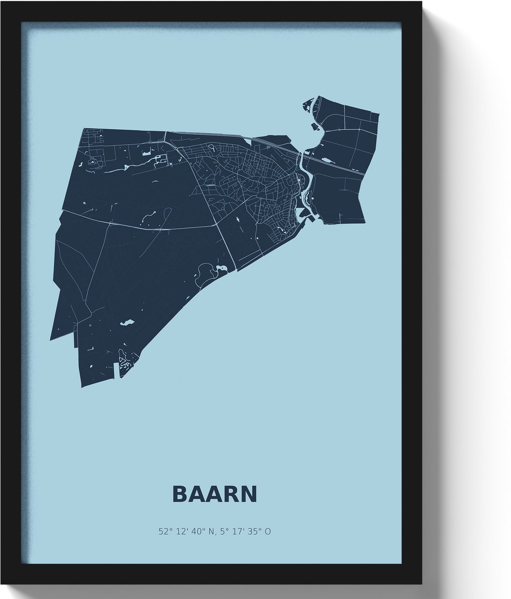 Poster Baarn A2 - 42 x 59,4 cm - Blauw (Exclusief Lijst)