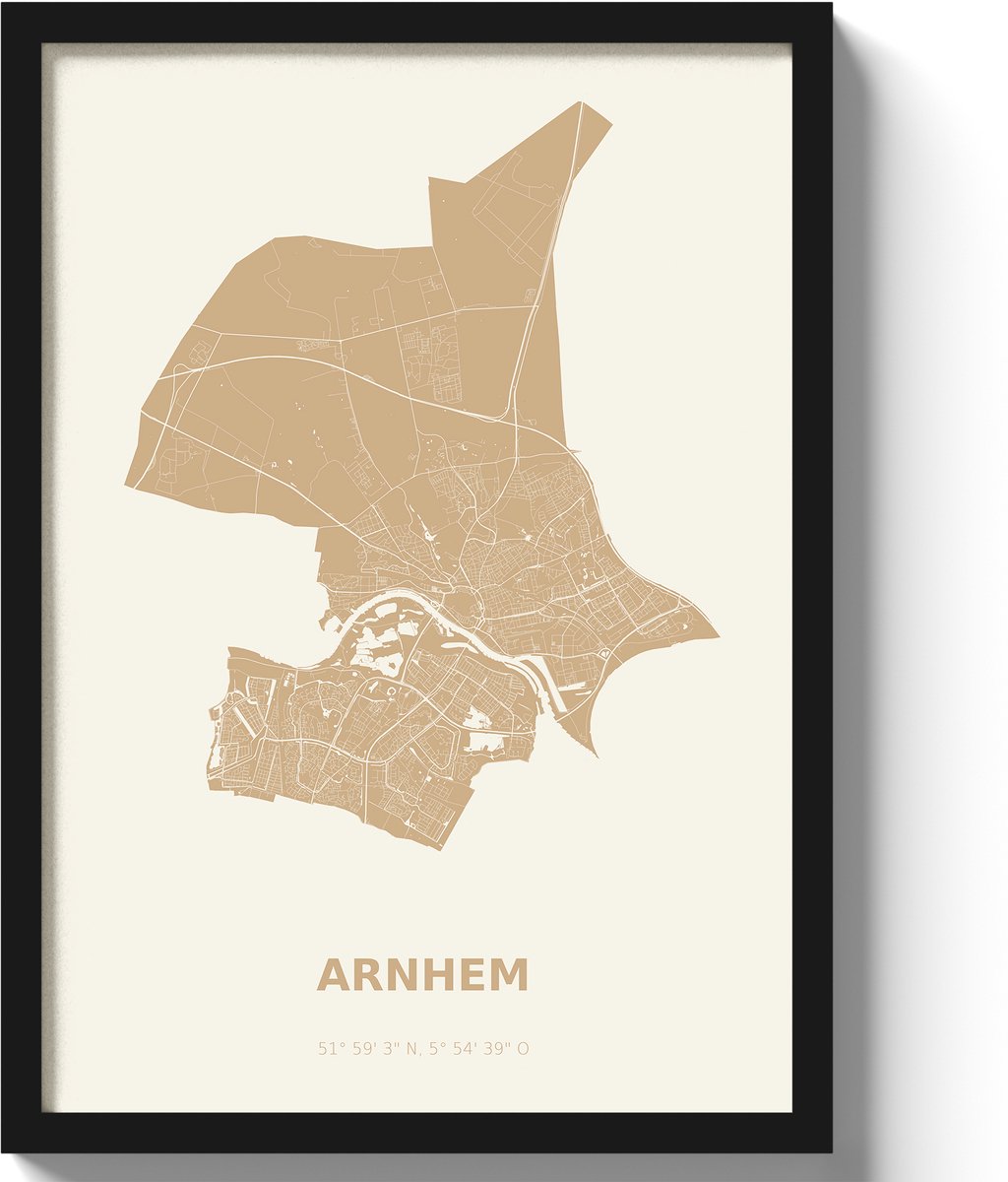 Poster Arnhem A2 - 42 x 59,4 cm - Beige (Exclusief Lijst)