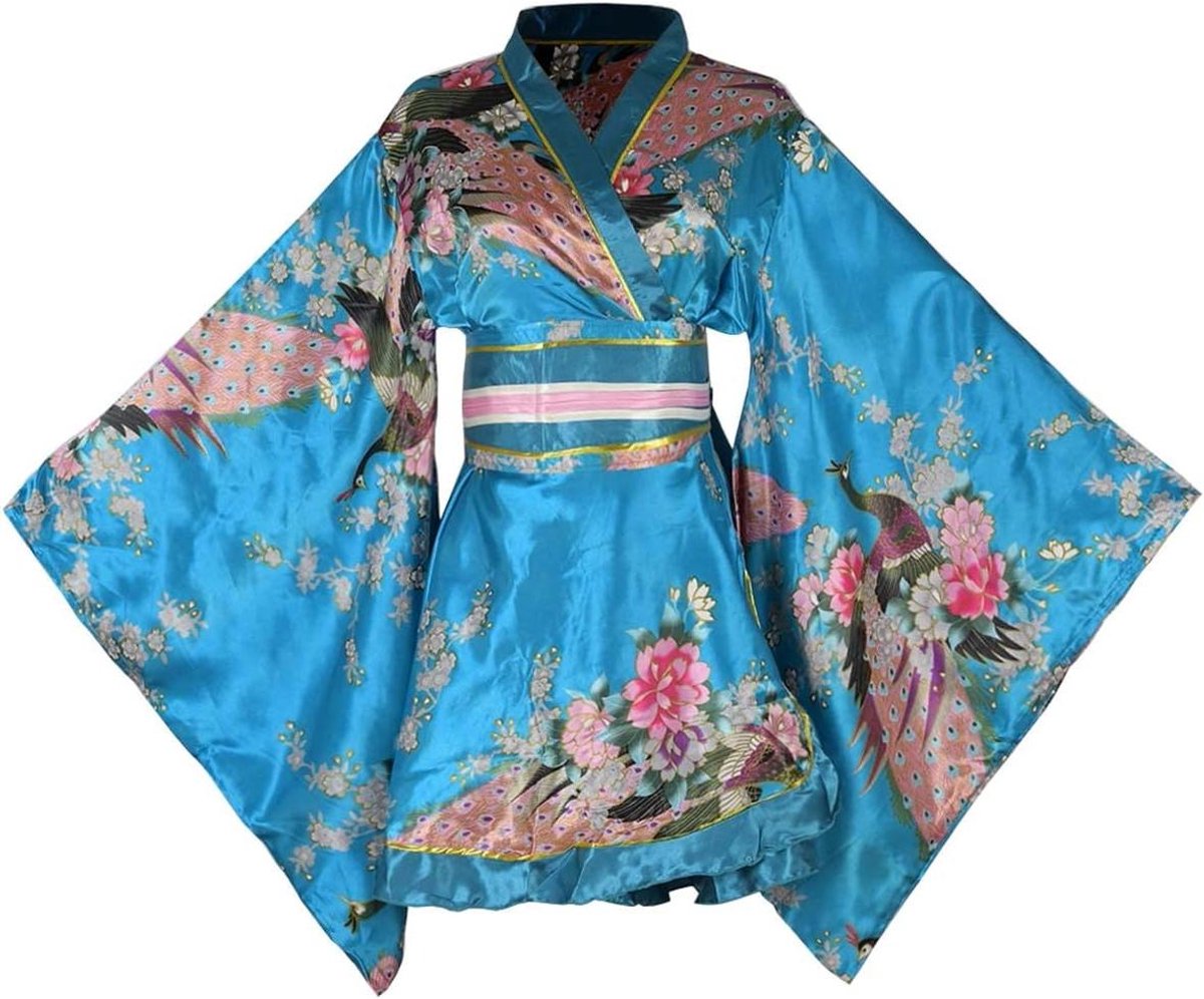 Ronte - Kimonokostuum dames - Geisha yukata-print - Sexy jurk met riem
