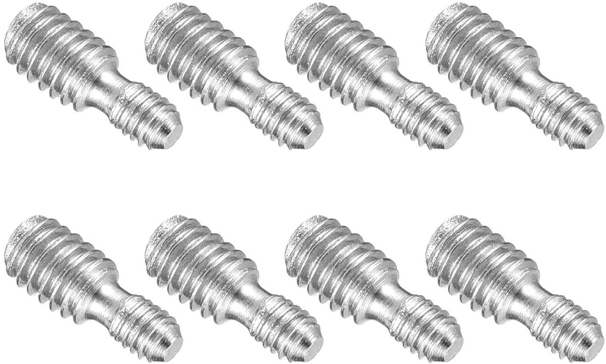 Ronte - Roestvrij stalen schroefdraadstangen en -bouten, 8 stuks, M3 tot M4, verloopadapter