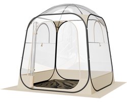 Opvouwbare Sport Tent, 160 x 160 cm Transparante Bel Tent voor 2-4 Personen, Waterdichte Buiten Schuilplaats Met Vloermat en Topdeksel, Dome Tent voor Kamperen, Evenementen, Vissen en Buitenactiviteiten