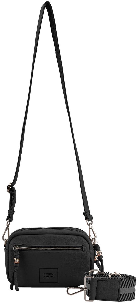 FREDsBRUDER Leren schoudertas Bestie Camera Bag Black zwart