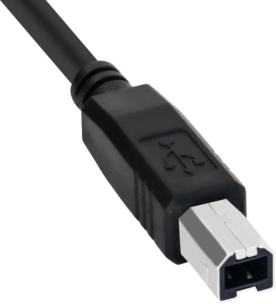 USB A/B-kabel 5 meter zwart voor printer, scanner en externe harde ...