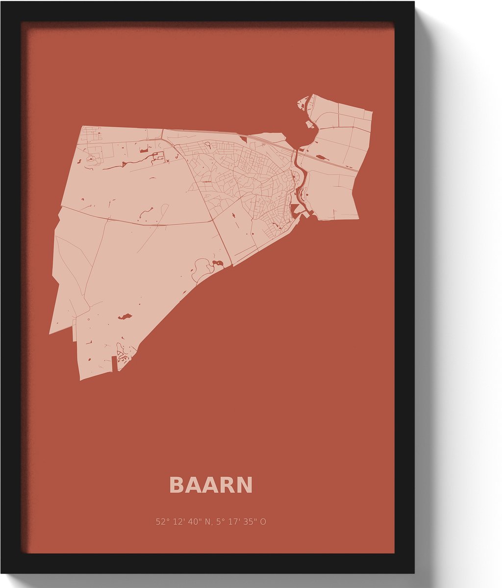 Poster Baarn A3 - 30 x 42 cm - Rood (Exclusief Lijst)