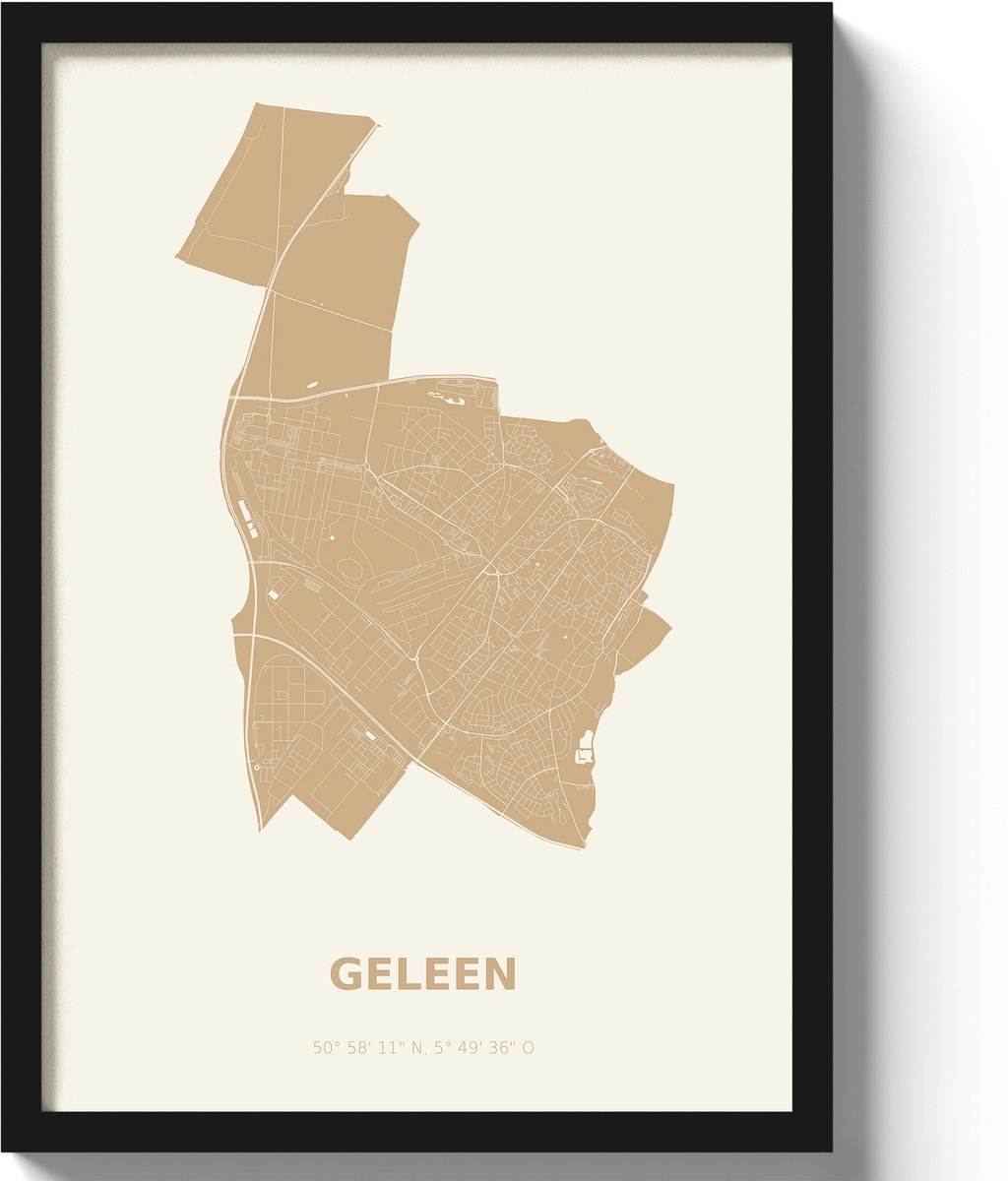 Poster Geleen A2 - 42 x 59,4 cm - Beige (Exclusief Lijst)