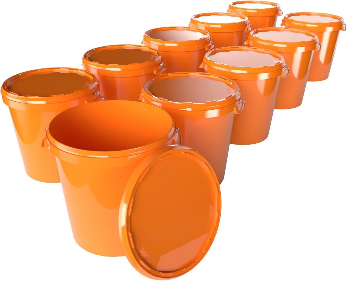 Emmer met deksel 30 liter luchtdicht voedselveilig opbergemmer oranje
