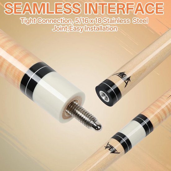 Pool Cue Stick Bruin - Klassieke Poolkeu voor Optimaal Speelgemak van Merkloos — afbeelding 2