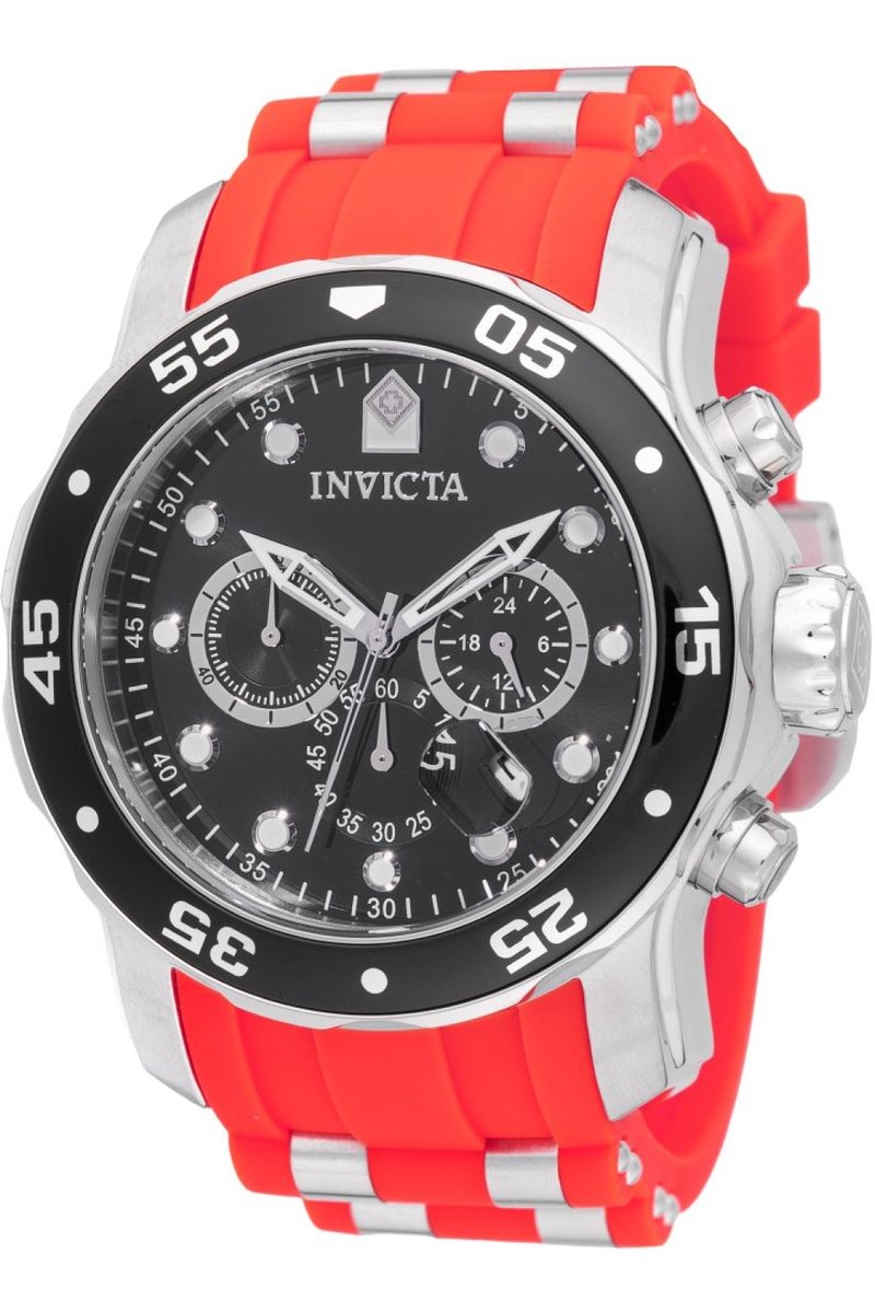 Invicta Pro Diver - SCUBA 49829 Heren Horloge - Waterdicht - Analoog - Quartz Uurwerk - Roestvrij Staal met zwarte Wijzerplaat - 48mm