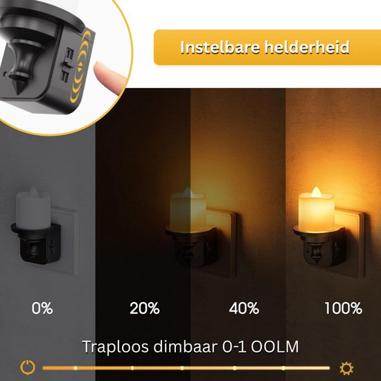 ZRSS® Stopcontact Lampje - Stekkerlamp Instelbare Helderheid - Stekker Lamp - Met Schemeringssensor - 2 Stuks van Merkloos — afbeelding 3