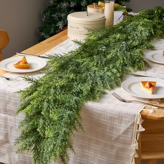 JOYIN 1,83 m Cedar Kerstslinger, Realistisch Ontworpen Dikke Weelderige