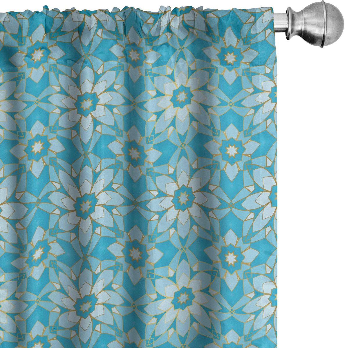 ABAKUHAUS Abstracte gordijnenset – Gordijnen – 2x75x175 cm – hemelsblauw, microvezel