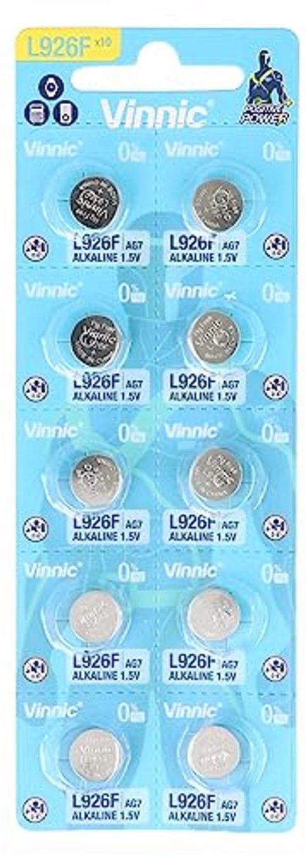 Alkaline Knopcel AG7 L926F LR57 - Blister Verpakking van 10 Stuks
