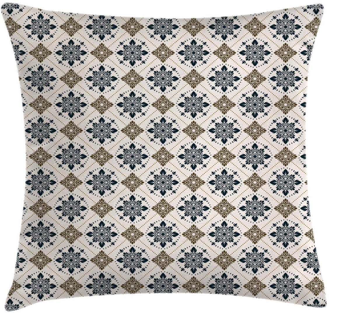 ABAKUHAUS Paisley Kussenhoes – Vintage, dubbelzijdig, 50x50 cm Bruin Blauw