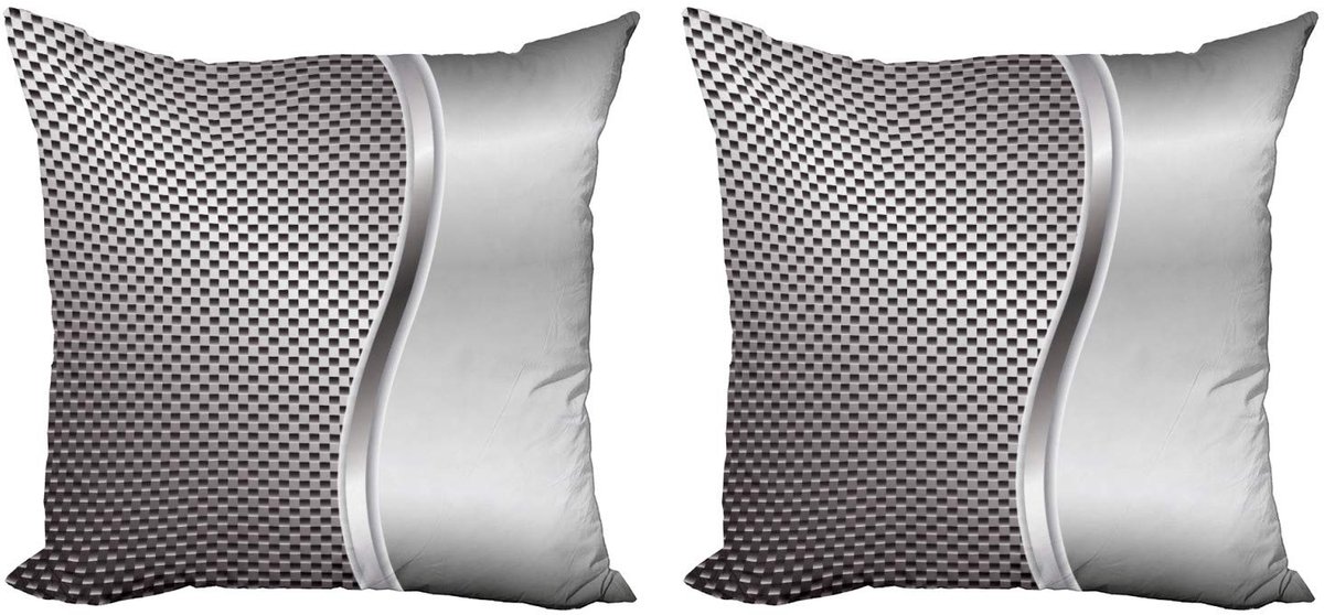 ABAKUHAUS Kussenhoes Set 2x50x50 cm – Dubbelzijdig – Microvezel Grijs