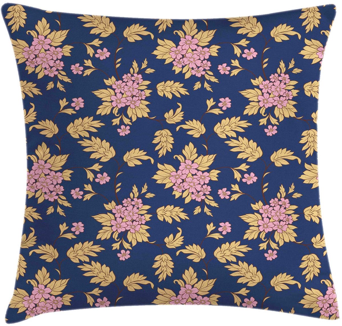 ABAKUHAUS Kussenhoes Vintage GardenBlossoms – 45x45 cm – lavendelbruin – dubbelzijdig bedrukt