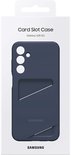 Verpakking van donkerblauwe Samsung Card Slot Case voor Galaxy A25 5G.