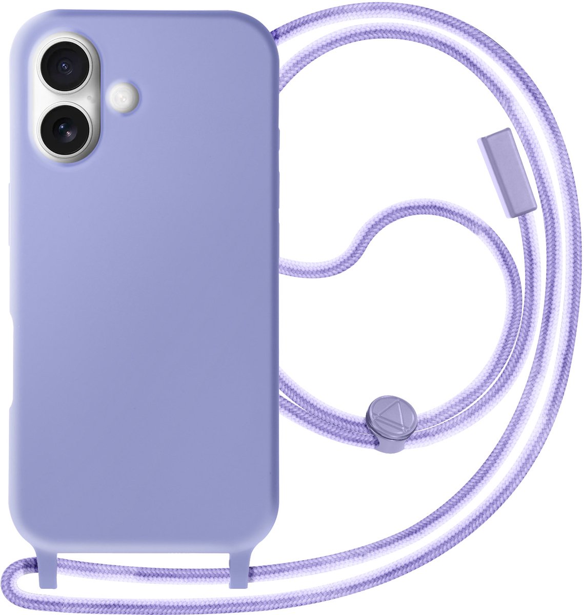 Avizar Zacht semi-stijf koord hoesje Geschikt voor Apple iPhone 16 Plus, Lavendel