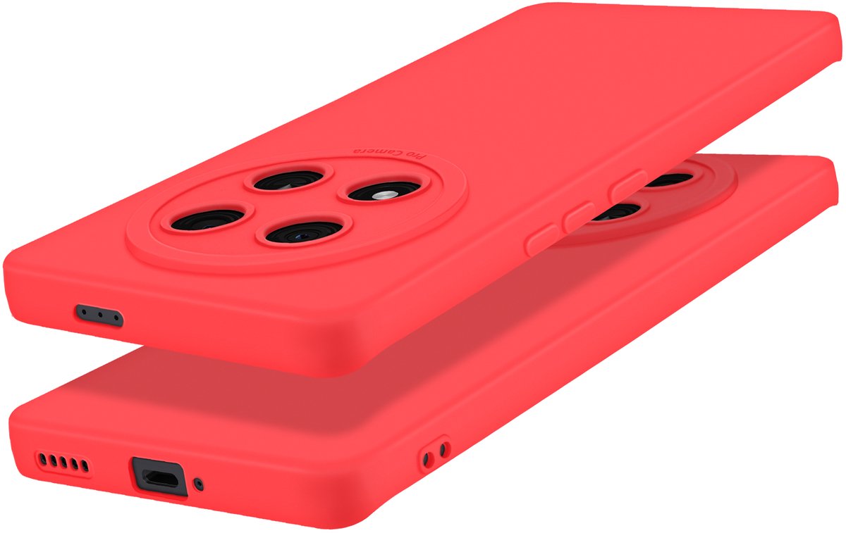 Avizar Cover Geschikt voor Honor Magic 7 Lite Silicone Glad Beschermd Camera Blok, Rood