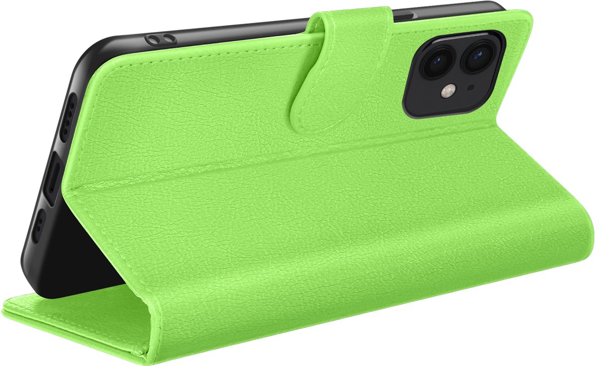 Zanae, Hoesje geschikt voor iPhone 12 mini - Wallet Case & Magneetsluiting, Groen