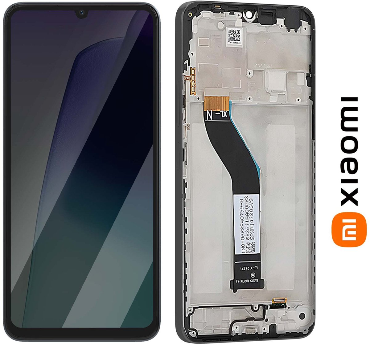 Xiaomi, Compleet Origineel Redmi 14C Scherm LCD met Touchscreen Glas en Chassis, Zwart