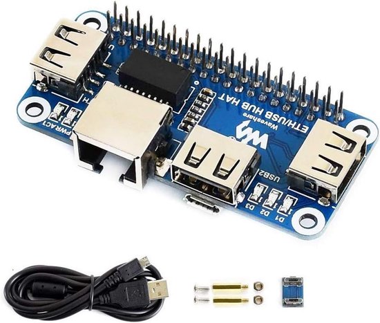 Ethernet/USB Hub voor Raspberry Pi met RJ45 en 3 USB-poorten | bol