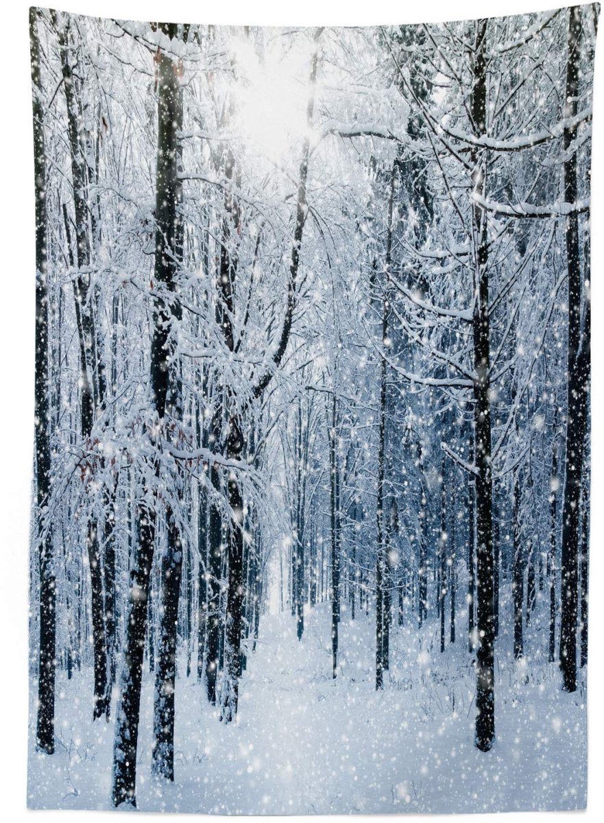 ABAKUHAUS winter tafelkleed – Sneeuwwoud – 140 x 200 cm – satijnachtig