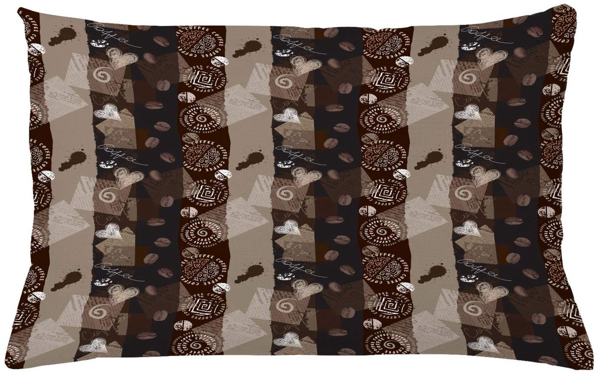 ABAKUHAUS Bruin Kussenhoes – 65x40 cm – Tweezijdig bedrukt