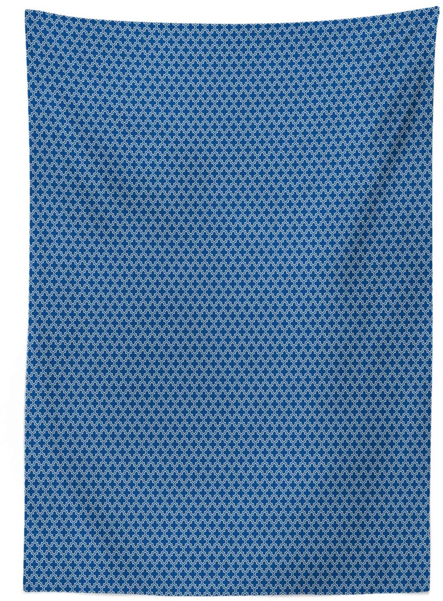 ABAKUHAUS Rhode Island tafelkleed – 140x200 cm – nachtblauw/wit