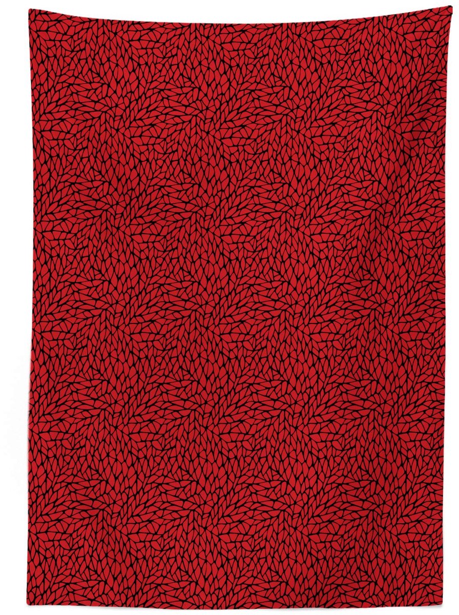 ABAKUHAUS Tafelkleed – Abstracte Raster – 140x240 cm – Zwart-Rood