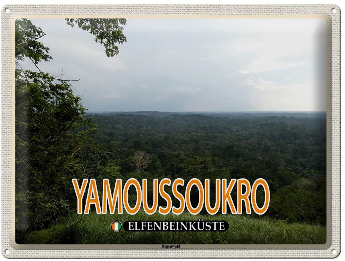 Blechschild Reise 40x30cm Yamoussoukro Elfenbeinküste Regenwald