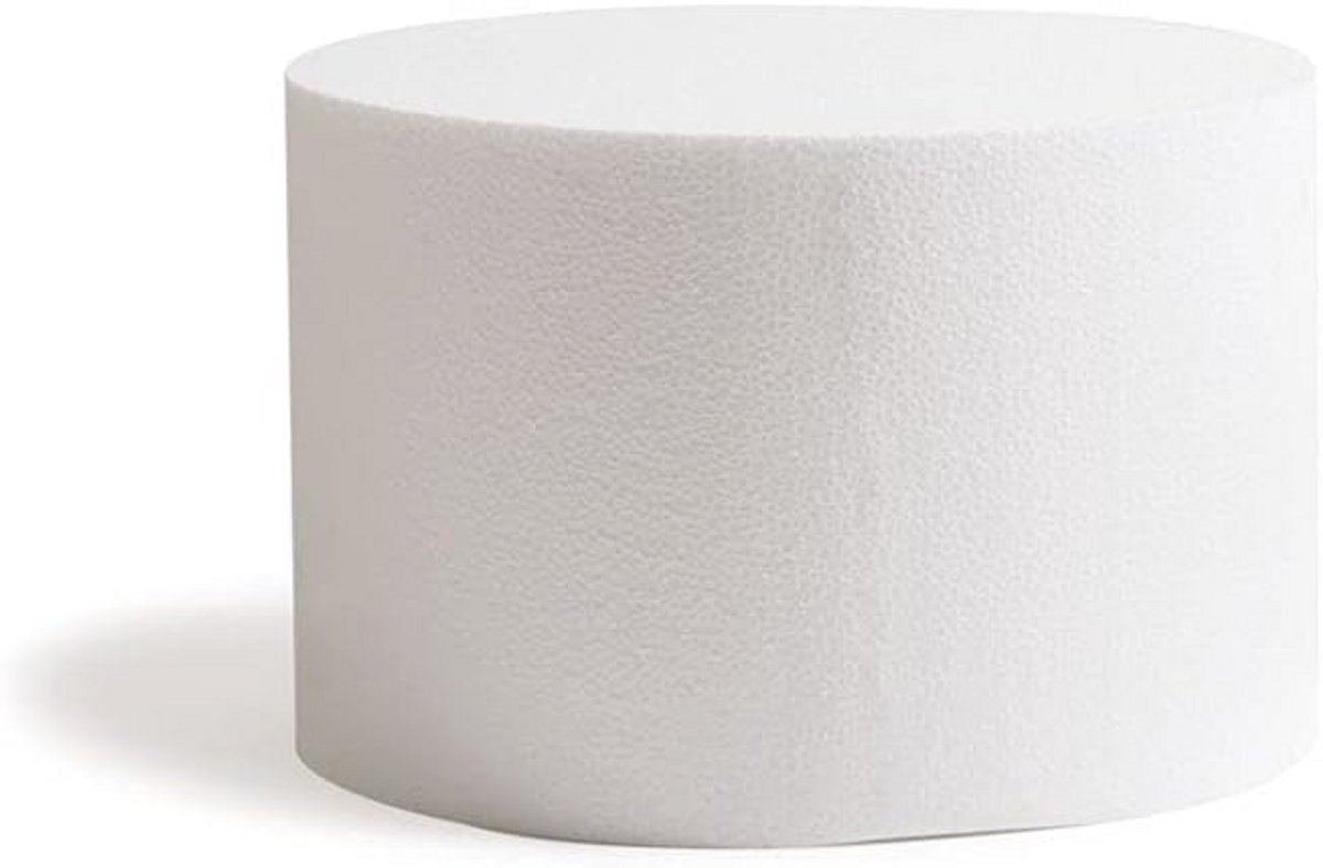 Ronde piepschuim schijf voor het maken van taarten en etages - Ø 30 cm - H 20 cm - wit