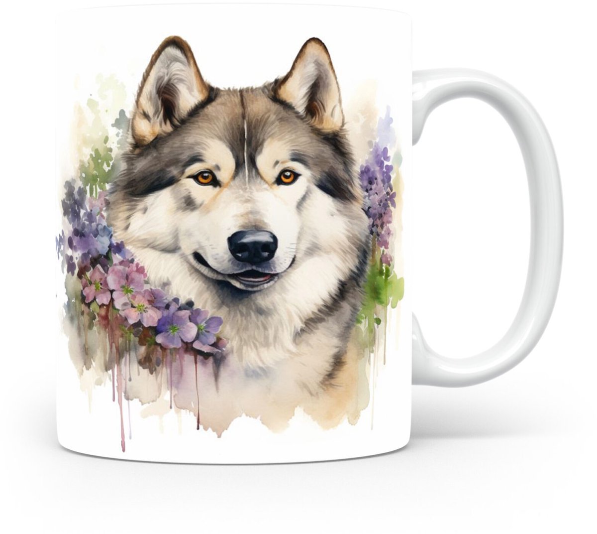 Mok Malamute Beker voor koffie of tas voor thee, cadeau voor dierenliefhebbers, moeder, vader, collega, vriend, vriendin, kantoor, opa, oma, hond, kerst, sinterklaas, verjaardag