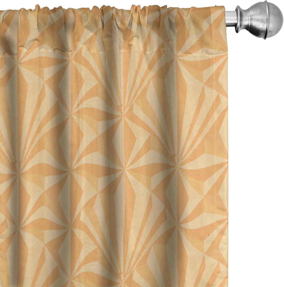 ABAKUHAUS Gordijnen – Geometrisch 2x75x245 cm – Microvezel – Halfdonker Champagne