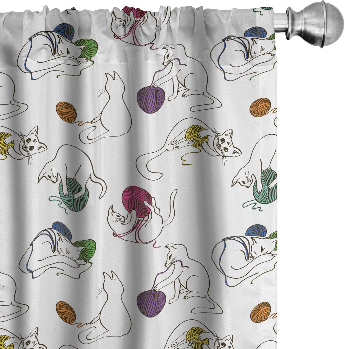 ABAKUHAUS 2x Gordijnen 75x245 cm – Multicolor Microvezel Mehrfarbig