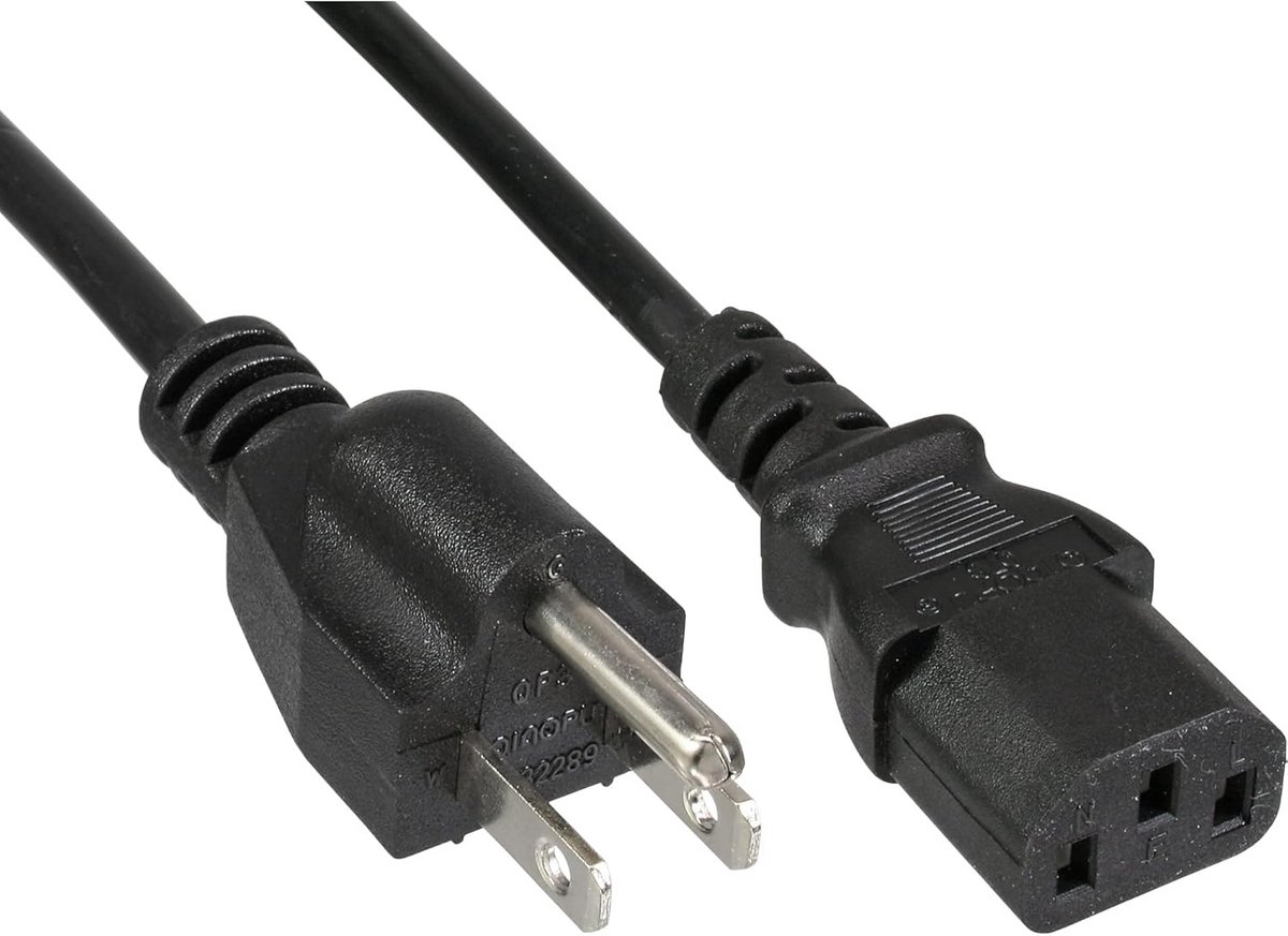 Netsnoer USA naar koudestekker C13 - 1m zwart