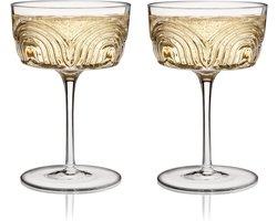 Unieke Cocktail Coupe Glazen Set van 2 - Vintage Kristallen Drinkware 212 ml