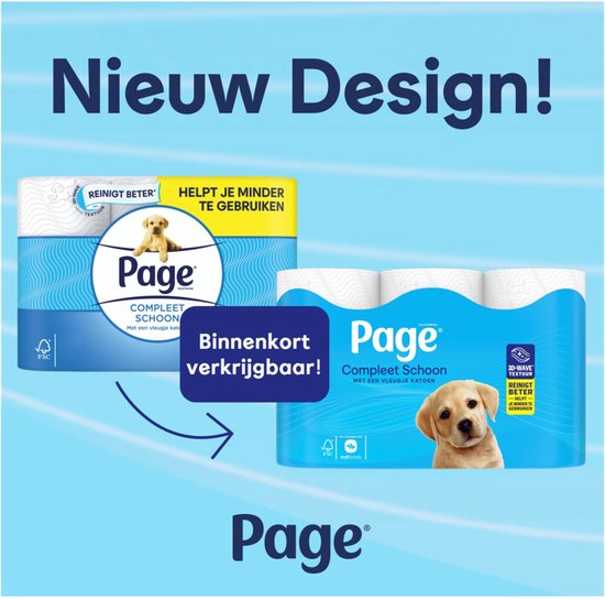 Page®/Scottex toiletpapier - Compleet Schoon wc papier - 72 rollen - met een vleugje katoen - Voordeelverpakking