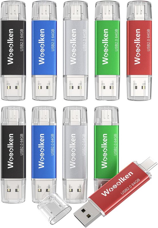 USB-stick, 2-in-1 USB C, 256 MB draagbare sleutel, dubbel USB-stick, 2-in-1 USB C, 256 MB draagbare sleutel, dubbel